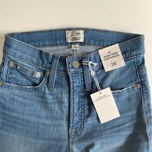 J. Crew High-Rose Toothpick Jeans size 24 NWT
